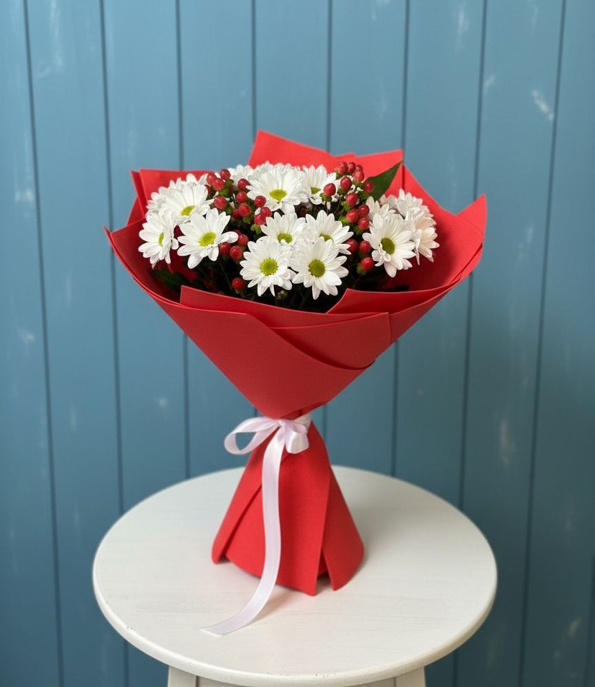 Букет цветов из: Хризантемы в Боровский Тюменская область