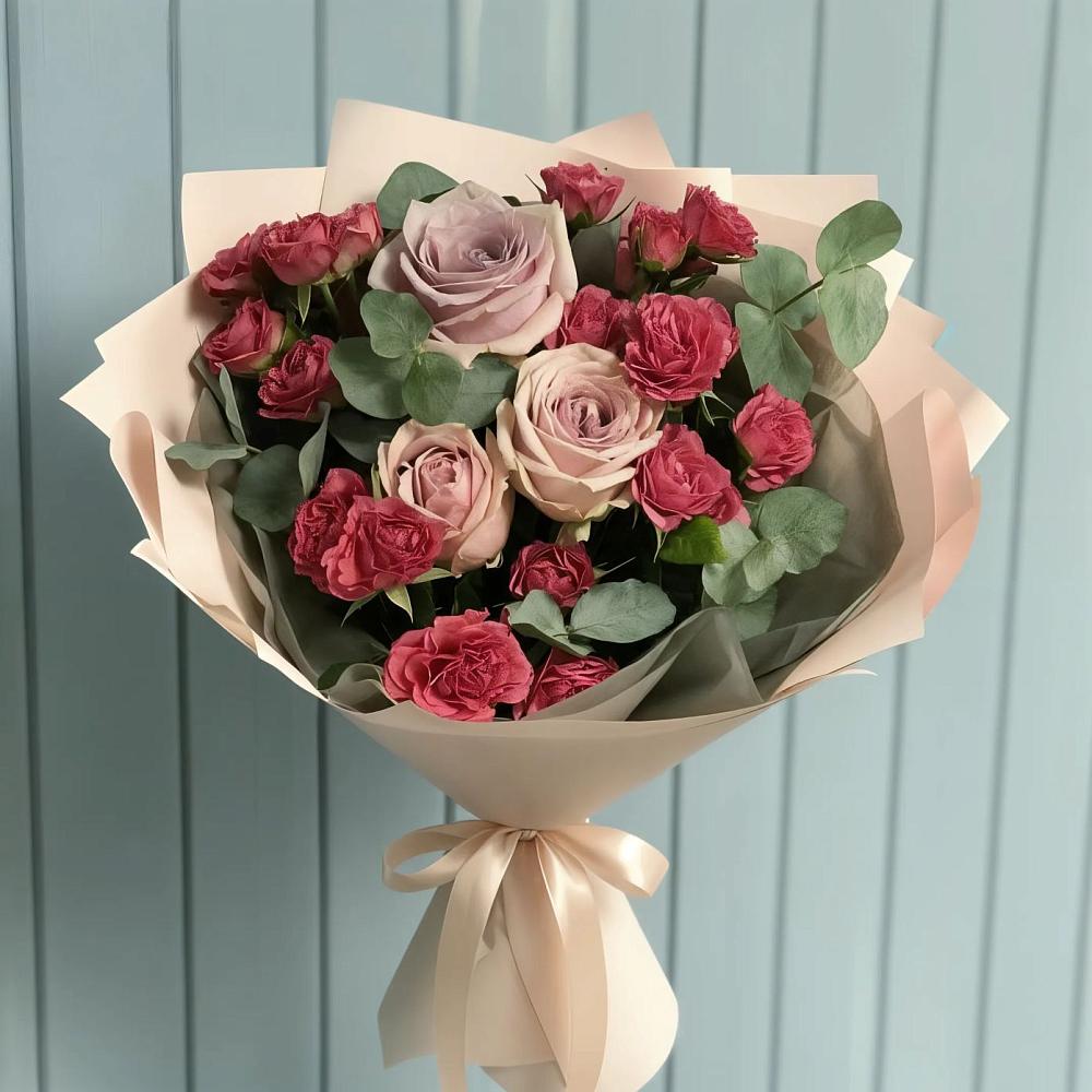 Букет цветов из: Гвоздики и Розы в Боровский Тюменская область