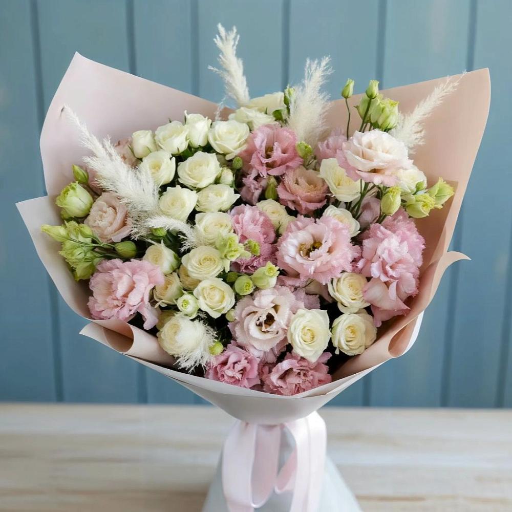 Букет цветов из: Альстромерии и Розы в Боровский Тюменская область