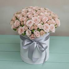 Цветочная композиция из Розы в шляпной коробке #REPLACE_PRED# Боровский Тюменская область