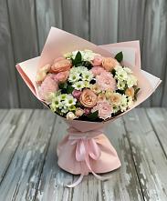 Букет цветов из:  Гвоздики, Розы и Хризантемы в Боровский Тюменская область