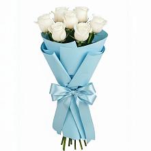 Букет 7 белых роз Проуд в Боровский Тюменская область