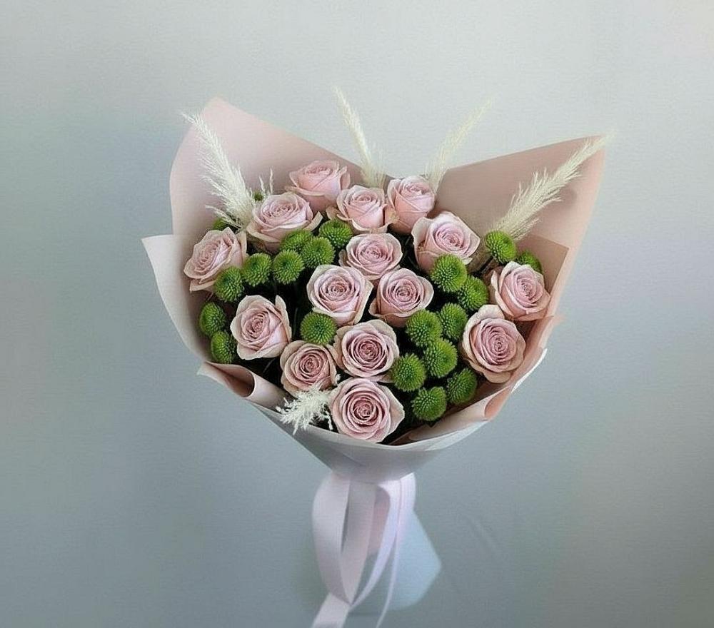 Букет цветов из: Розы и Хризантемы в Боровский Тюменская область