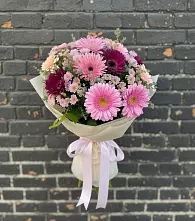 Букет цветов из:  Герберы и Хризантемы #REPLACE_PRED# Боровский Тюменская область