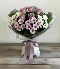Букет цветов из:  Хризантемы и Розы в Боровский Тюменская область