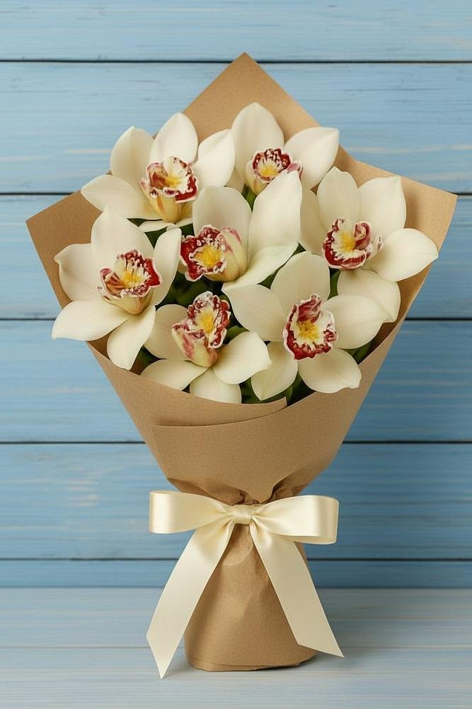 Букет цветов из: Орхидеи и Розы в Боровский Тюменская область