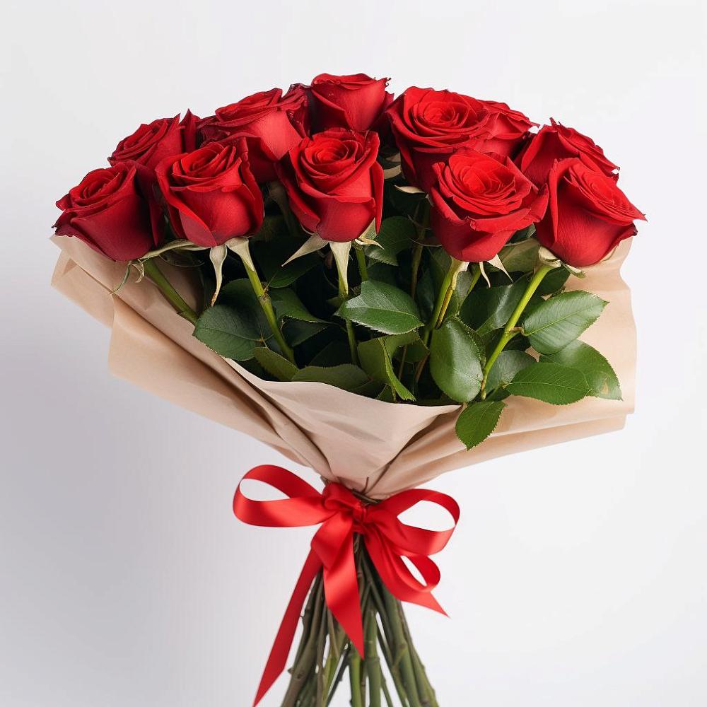 Букет 11 Красных роз Эдлесс Лав в Боровский Тюменская область