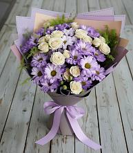 Букет цветов из:  Хризантемы и Розы #REPLACE_PRED# Боровский Тюменская область